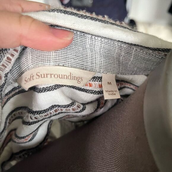 Soft surroundings Embroidered Striped Tunic top - Picture 2 of 3